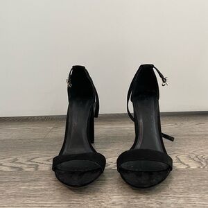 Black Suede 4” Block Heels - size 7.5